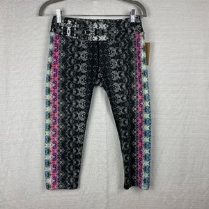 Prana Women's Size Medium Black Pink Poly Blend Pants #395
